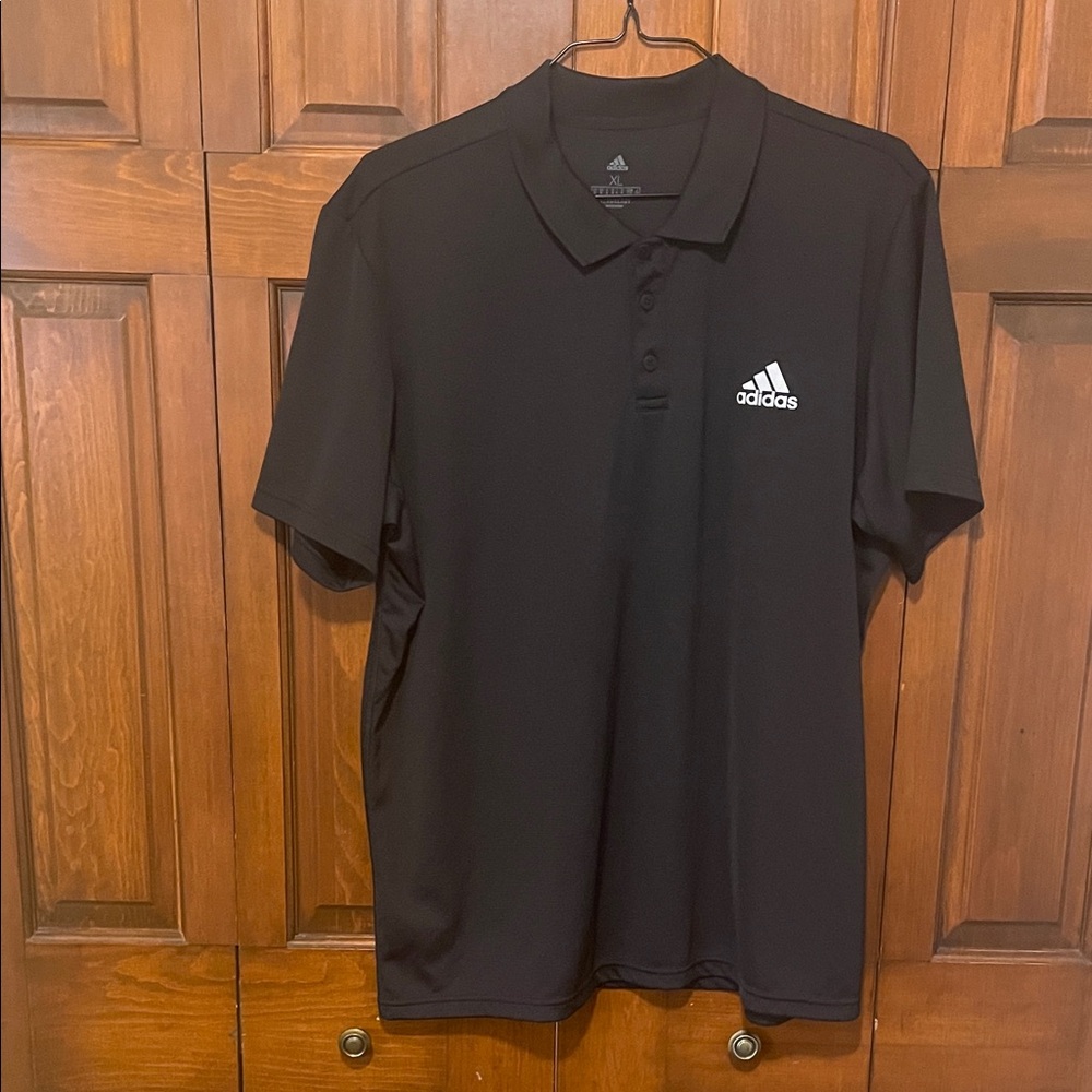 Adidas Men's Polo Shirt, Black. Size XL Retail $50. NWOT.